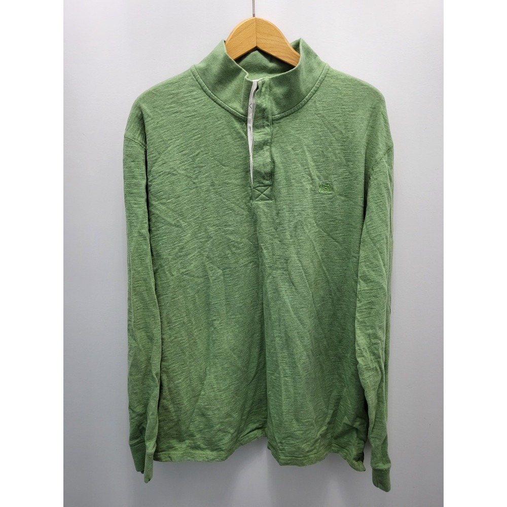 Southern Tide 1/4 Button Sweater Mens XXL Green 100% Cotton